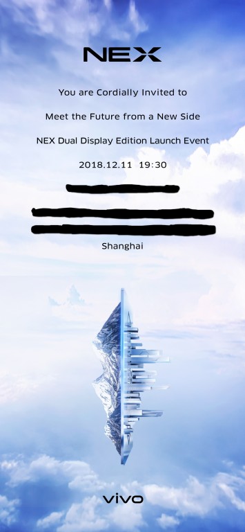 Vivo NEX 2 sẽ chính thức ra mắt vào ngày 11/12 với tên gọi là Vivo NEX Dual Display