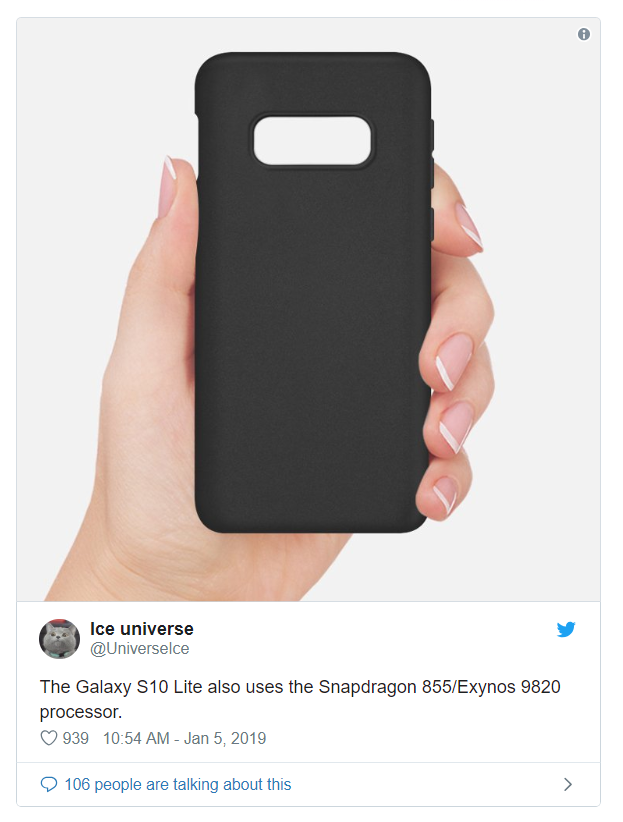 Galaxy S10 Lite sẽ được trang bị cùng bộ vi xử lý với Galaxy S10 Plus