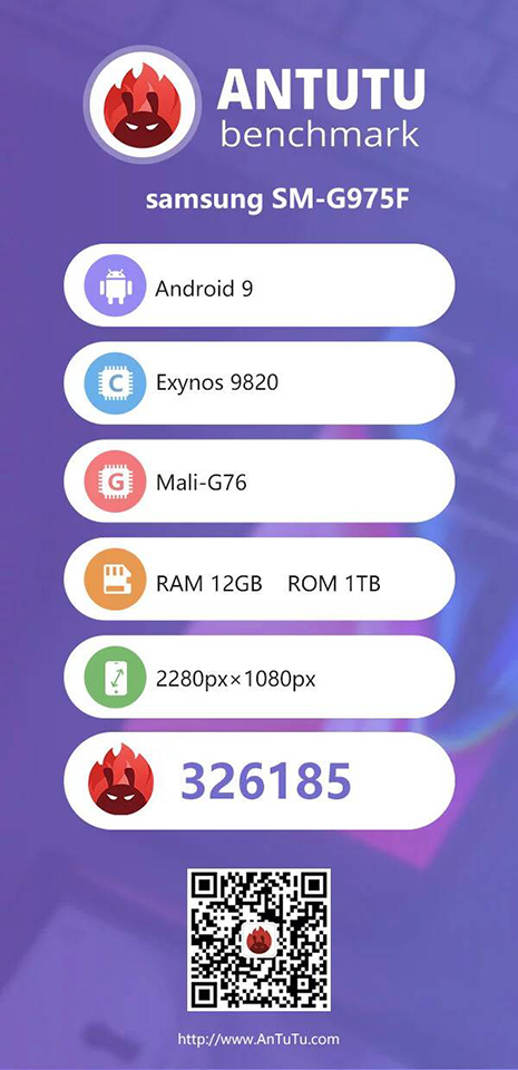Sforum - Trang thông tin công nghệ mới nhất Samsung-Galaxy-S10-AnTuTu Galaxy S10 Plus 12GB lộ điểm hiệu năng cực cao, nhưng vẫn chưa bằng iPhone XS 
