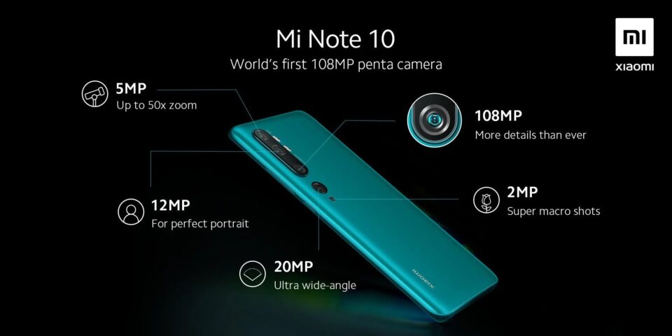 Sforum - Trang thông tin công nghệ mới nhất Mi-Note-10-Cameras-1-960x480 Xiaomi Mi Note 10 với camera sau 108MP sẽ chính thức ra mắt vào ngày 6/11  