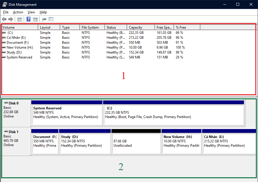 Sforum - Trang thông tin công nghệ mới nhất Untitled- Quản lý, phân vùng ổ đĩa trực tiếp trên Windows 10 với Disk Management 