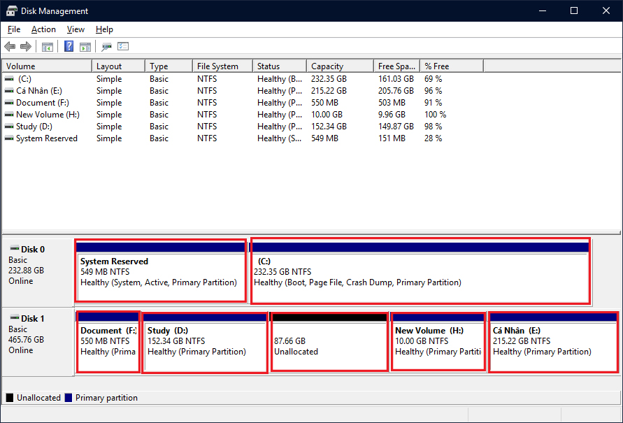 Sforum - Trang thông tin công nghệ mới nhất Untitled-4 Quản lý, phân vùng ổ đĩa trực tiếp trên Windows 10 với Disk Management 