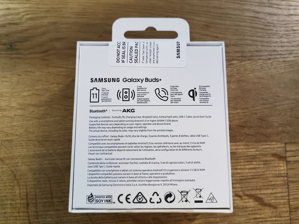 Sforum - Trang thông tin công nghệ mới nhất Galaxy-Buds-retail-package-2 Rò rỉ hộp bán lẻ Galaxy Buds+, xác nhận có thời lượng pin 11 giờ, trình điều khiển âm thanh kép 