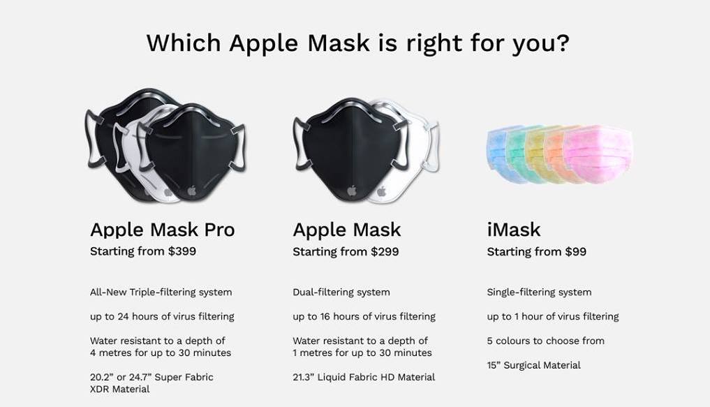 Sforum - Trang thông tin công nghệ mới nhất apple-mask Nếu Apple ra mắt một chiếc khẩu trang giá 400 USD như thế này bạn có mua? 