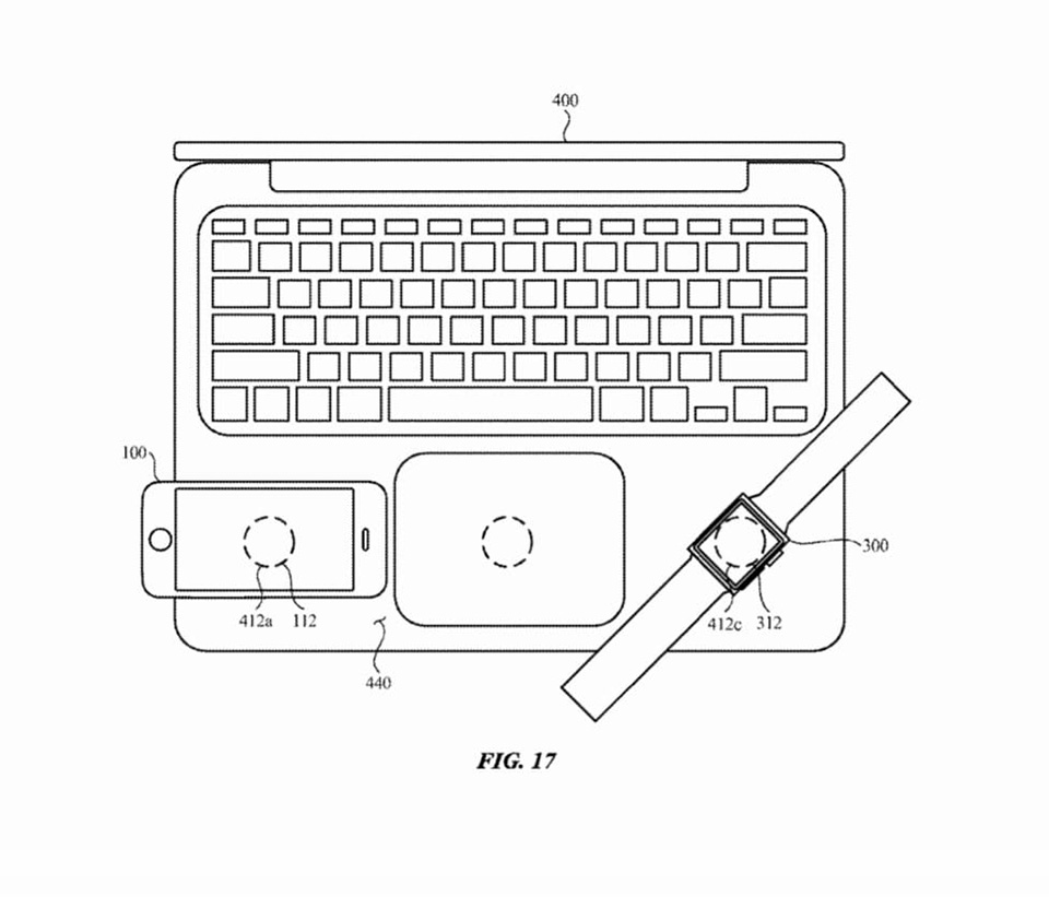 Sforum - Trang thông tin công nghệ mới nhất bang-sang-che-Apple-2 Trong  tương lai, MacBook có thể sạc không dây cho iPhone và Apple Watch? 