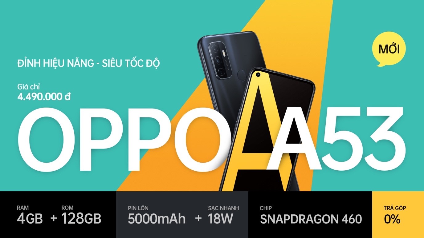OPPO A53 chính thức ra mắt tại Việt Nam: Màn hình chấm O phong cách, dung lượng pin cực lớn 5000mAh