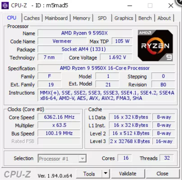 Ryzen 9 5950X