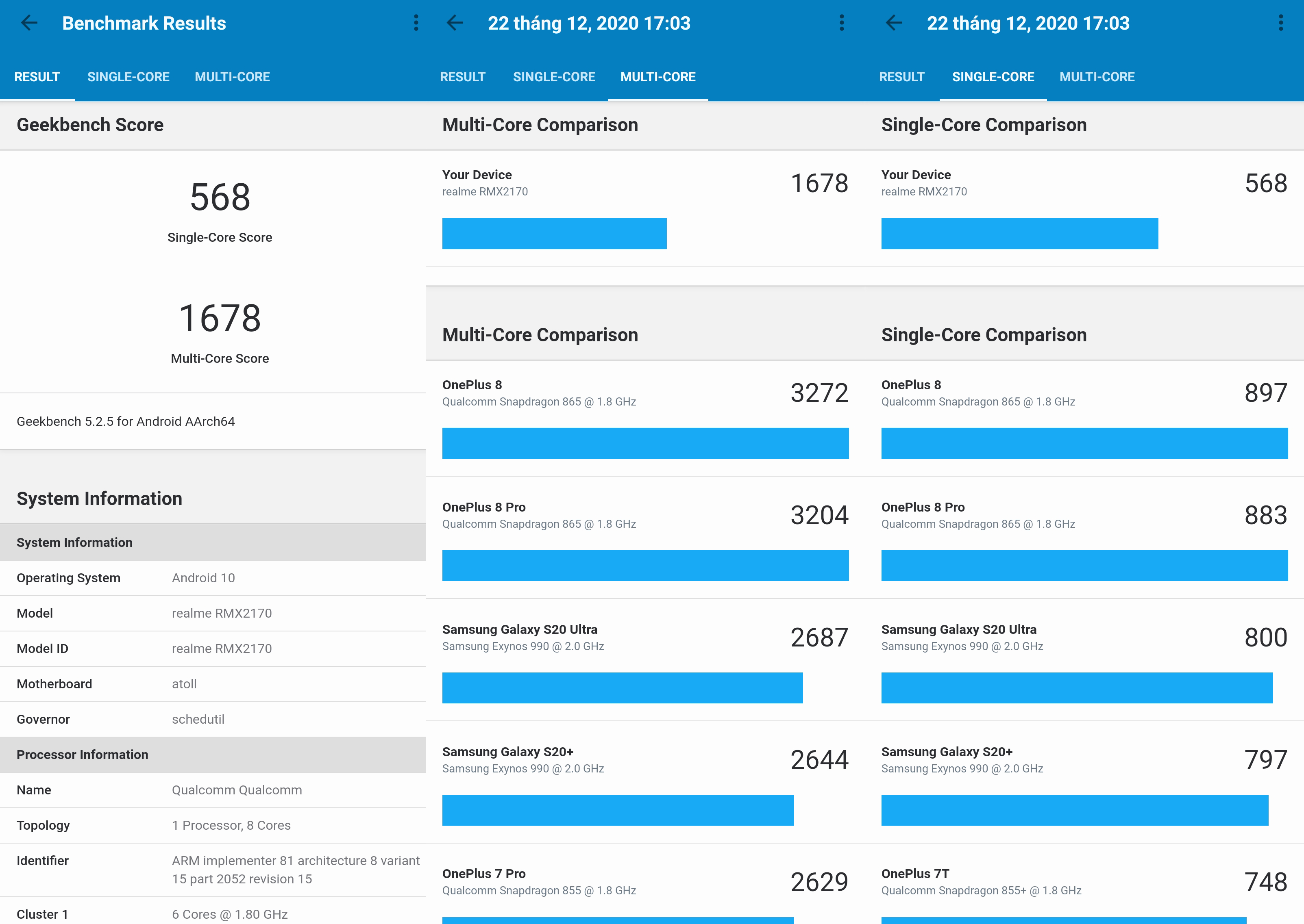 Geekbench Realme 7 Pro