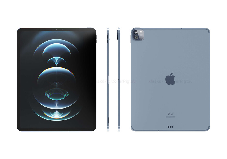Sforum - Trang thông tin công nghệ mới nhất Apple-iPad-Pro-2021-4 Rò rỉ ảnh render sắc nét của iPad Pro 2021: Màn hình viền mỏng hơn, 3 camera sau 