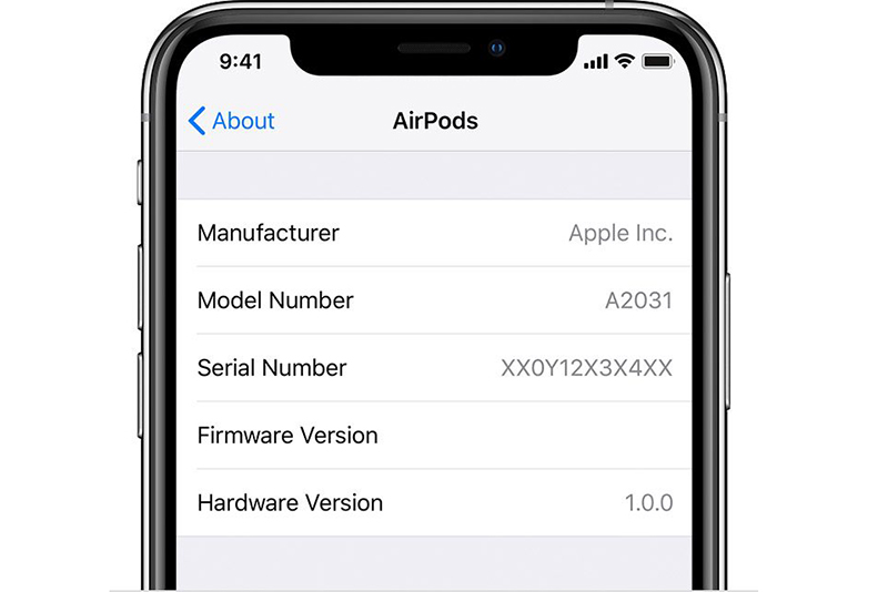 Sforum - Trang thông tin công nghệ mới nhất find-airpods-serial-number-iphone-settings Hướng dẫn cách kiểm tra bảo hành các thiết bị của Apple 