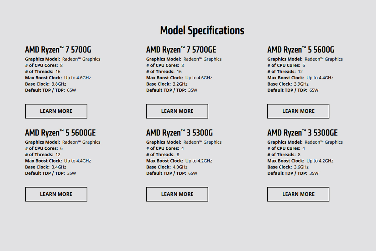 AMD Ryzen 5000G