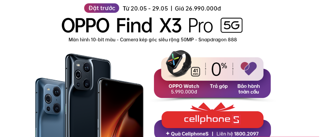 Sforum - Trang thông tin công nghệ mới nhất OPPO-Find-X3-Pro-6 OPPO Find X3 Pro 5G chính thức ra mắt tại VN: Cấu hình “đỉnh của chóp”, 4 camera sau xuất sắc, giá 26.99 triệu đồng