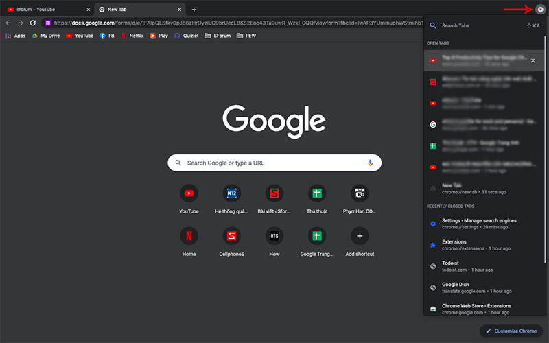 mẹo sử dụng google chrome