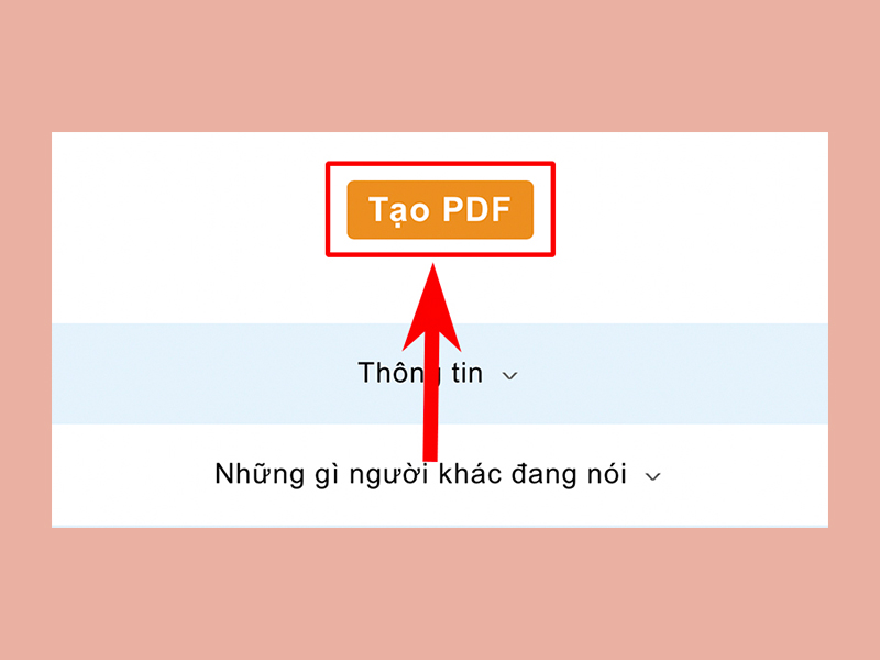 Nhấn chọn vào mục Tạo PDF