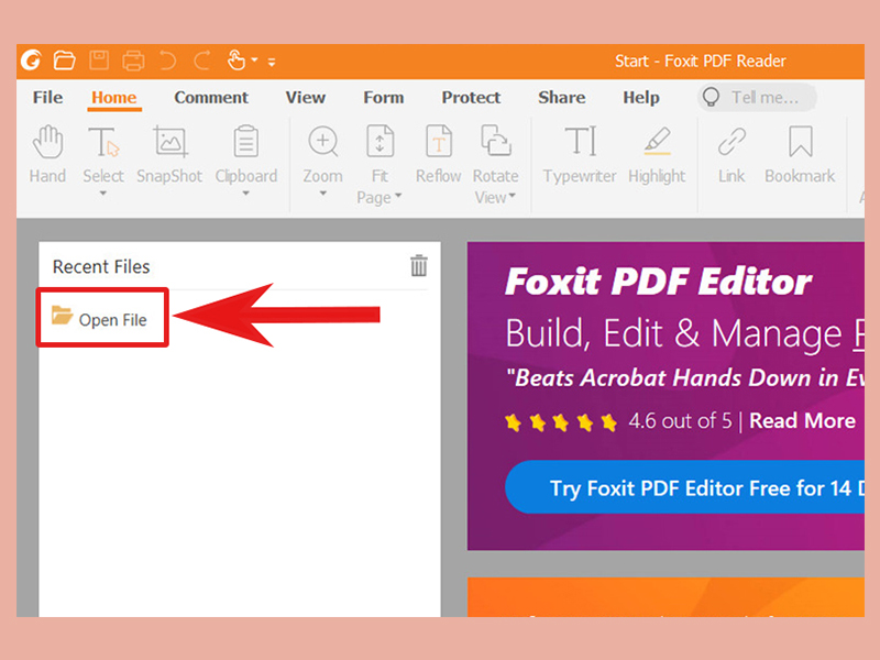 Nhấn Open File