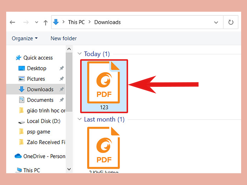 Nhấn chọn vào file PDF cần xoay