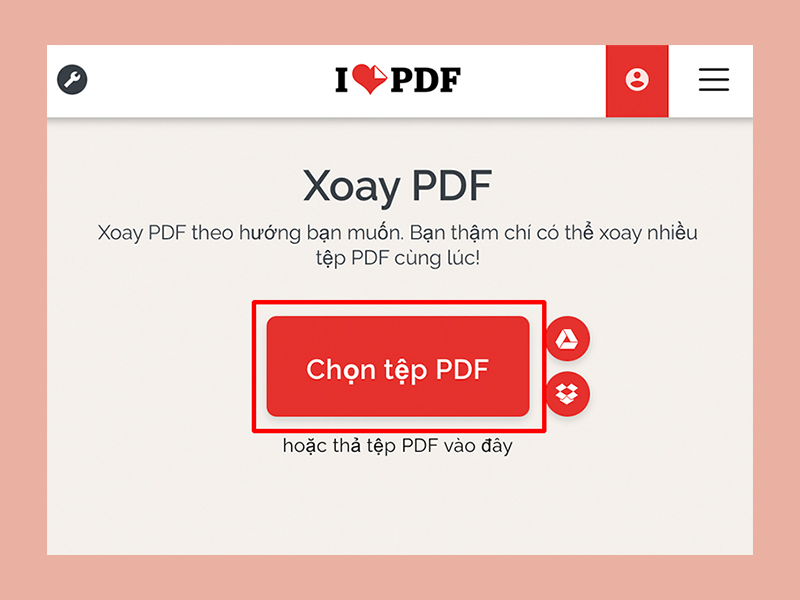 xoay file pdf bằng IlovePDF