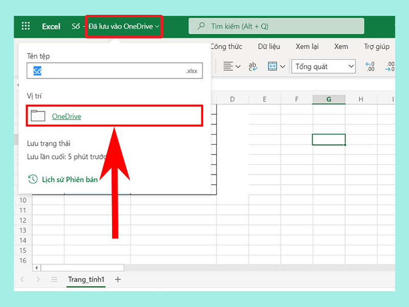 Cách tải file Excel từ máy tính lên Excel Online bước 1