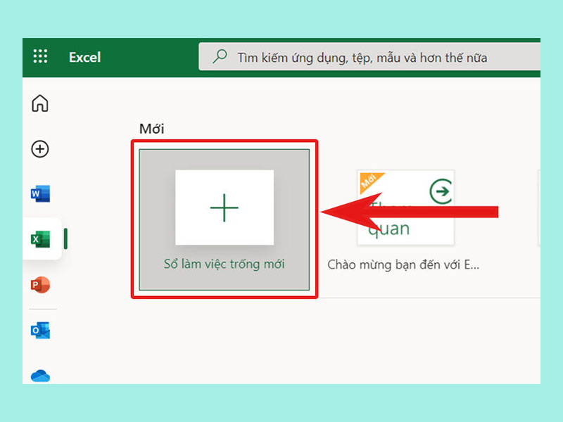 Cách tạo cửa sổ làm việc mới trên Excel Online bước 1