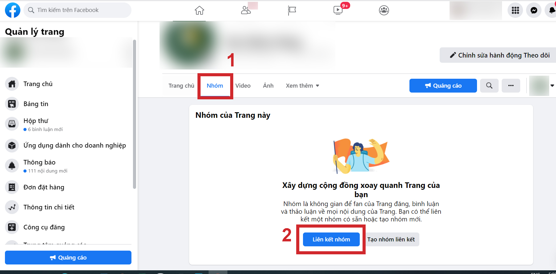 Nhấn chọn mục Liên kết nhóm