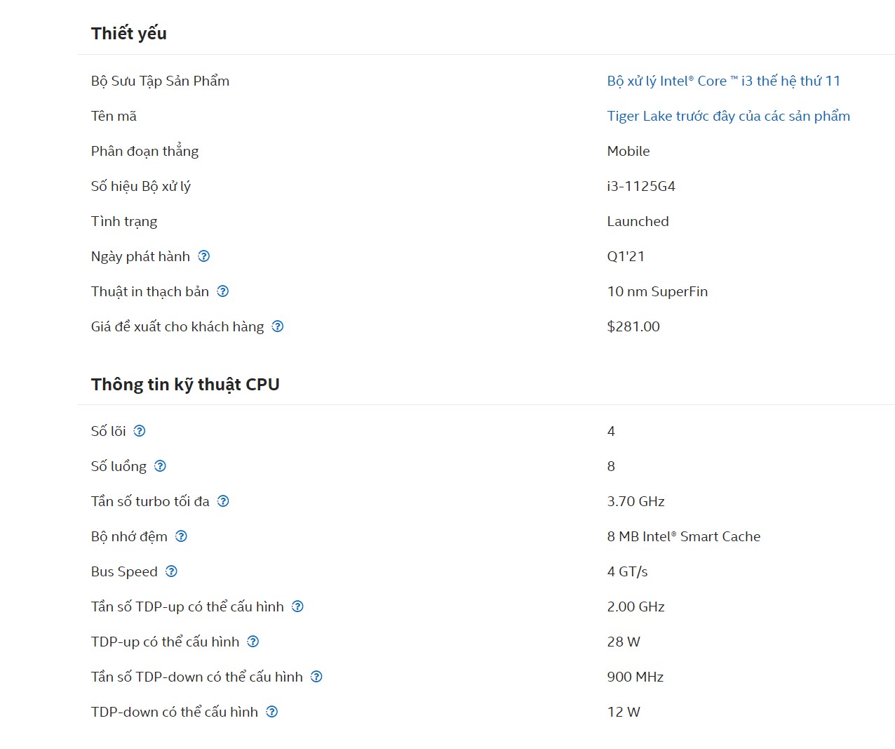 Intel Core i3-1125G4