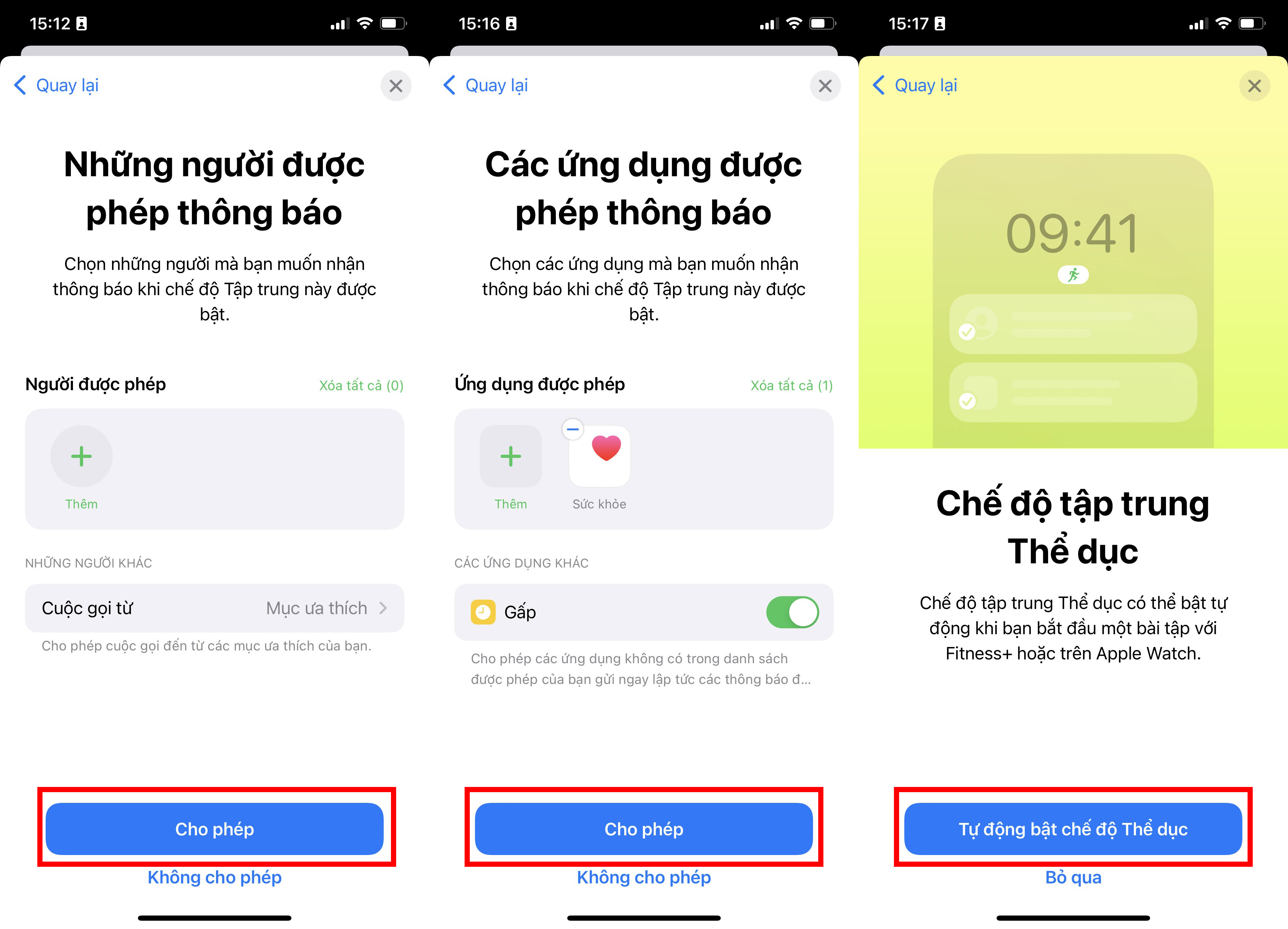 chế độ tập thể dục
