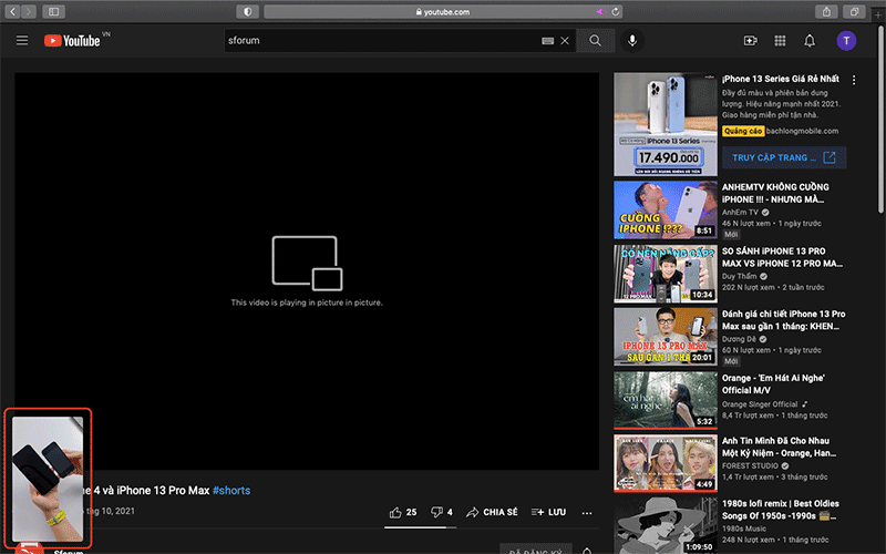 Hướng dẫn chạy màn hình thu nhỏ Picture-in-Picture trên MacBook