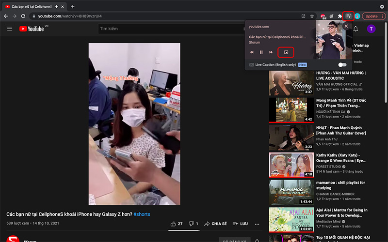Hướng dẫn chạy màn hình thu nhỏ Picture-in-Picture trên MacBook