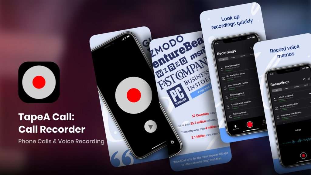 Sforum - Trang thông tin công nghệ mới nhất 2.-TapeACall-Call-Recorder Top 5 ứng dụng ghi âm cuộc gọi trên iPhone tốt nhất hiện nay 