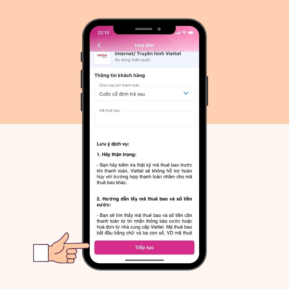 Cách thanh toán Wifi Viettel bằng ví MoMo bước 4