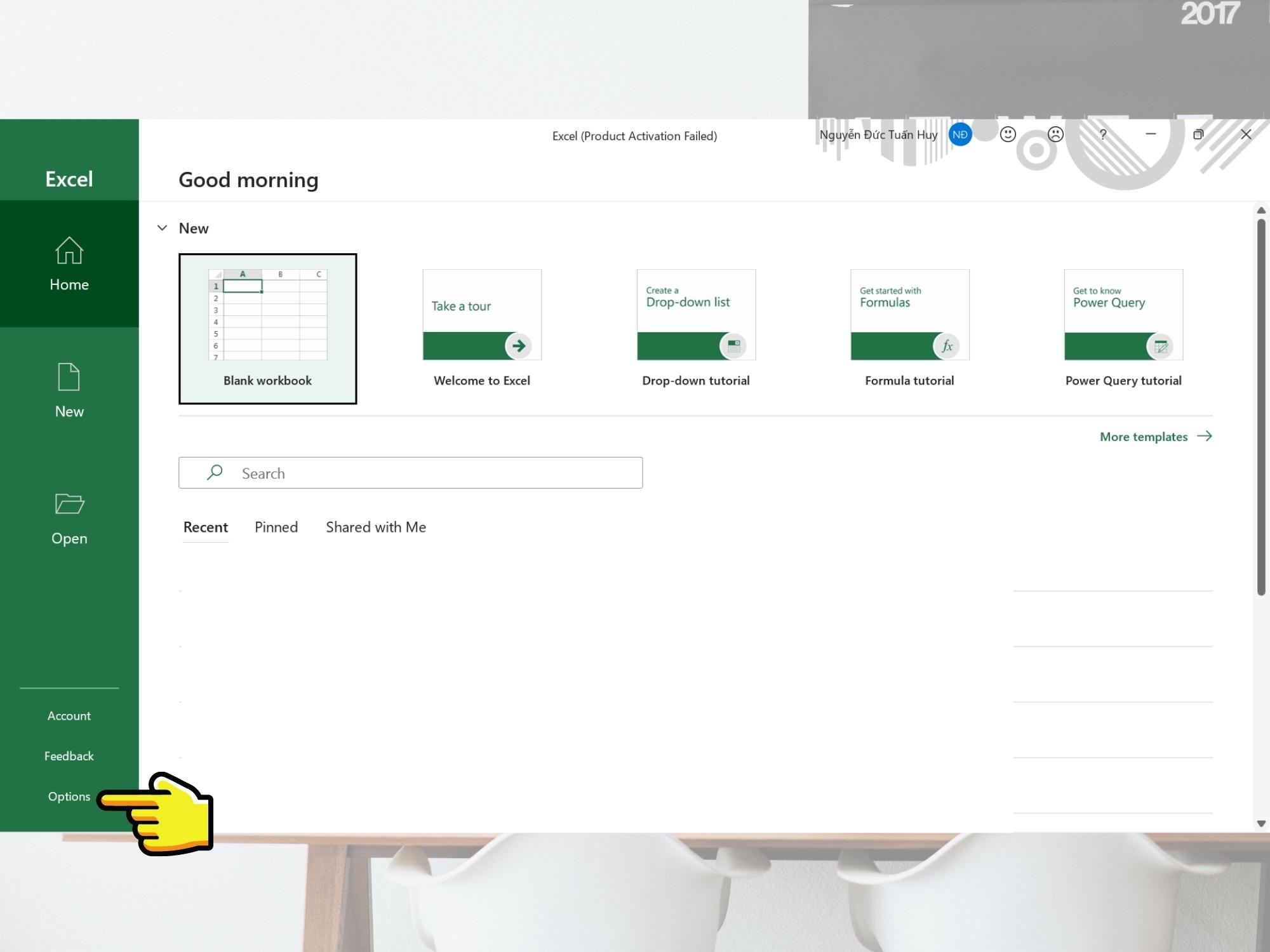 Một số lưu ý khi lấy lại file Excel chưa lưuMột số lưu ý khi lấy lại file Excel chưa lưu - Bước 1