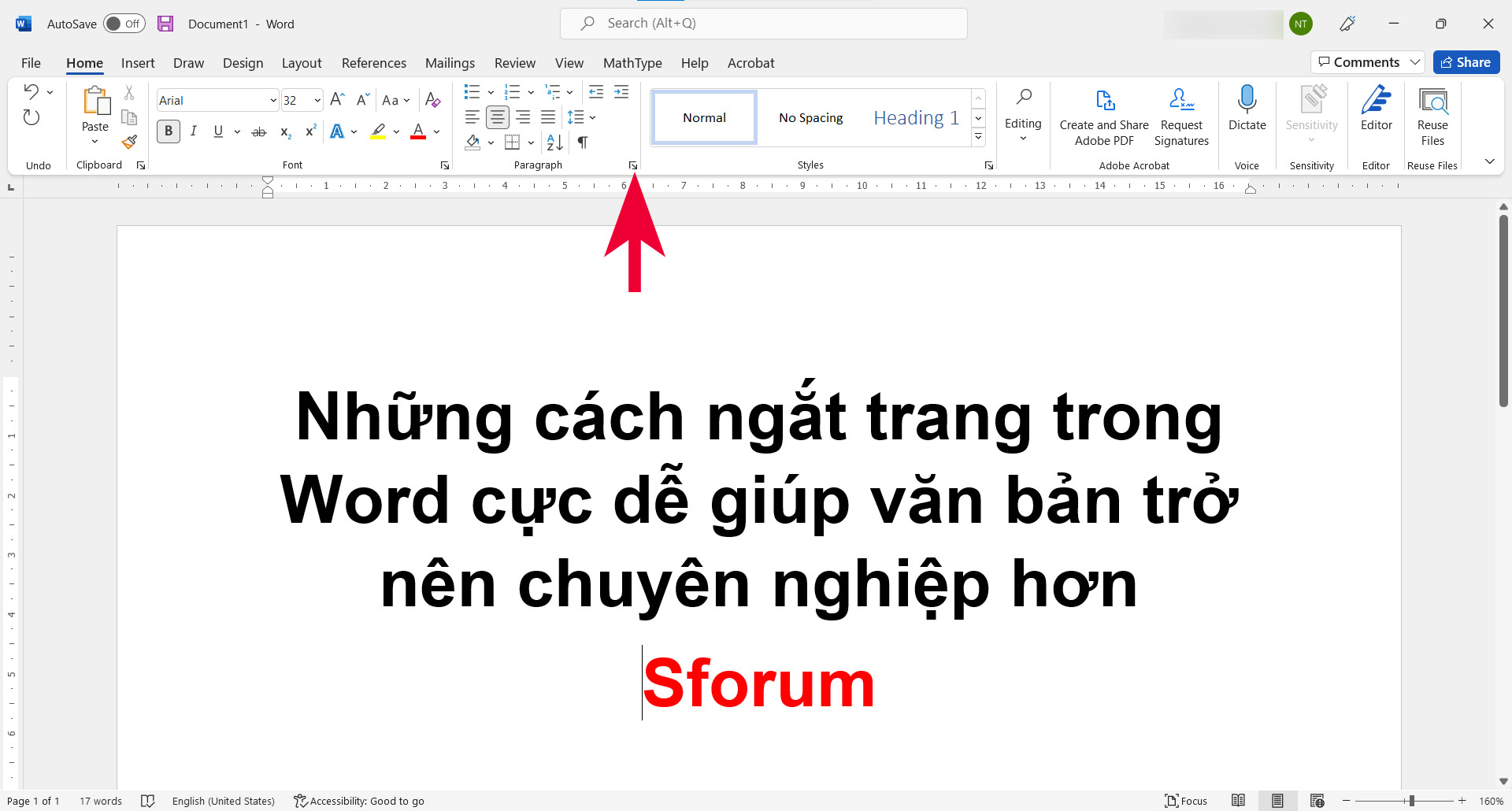 Hướng dẫn điều chỉnh dấu ngắt trang tự động - bước 1