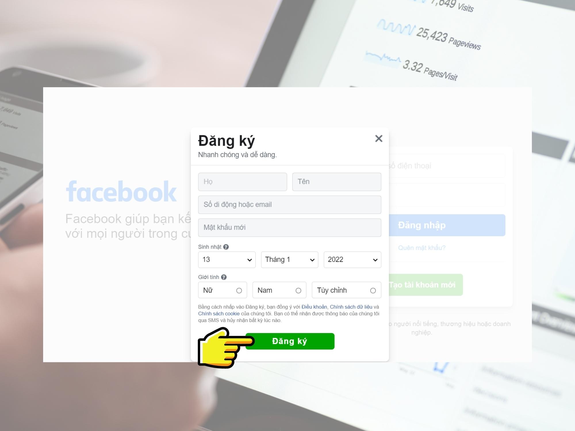 Tạo nick Facebook thứ 2 trên máy tính - Bước 2