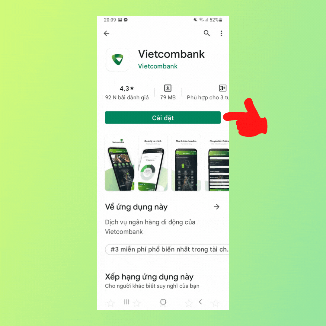 Cách xem biến động số dư trên ứng dụng VCB Digibank - bước 1
