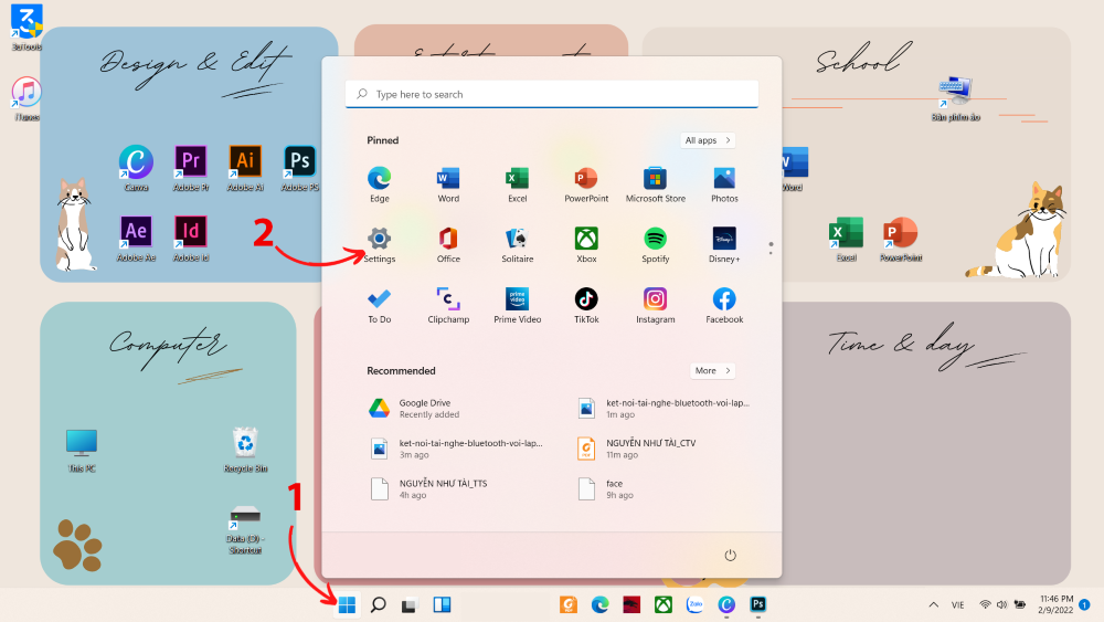 Đối với laptop - Bước 1 