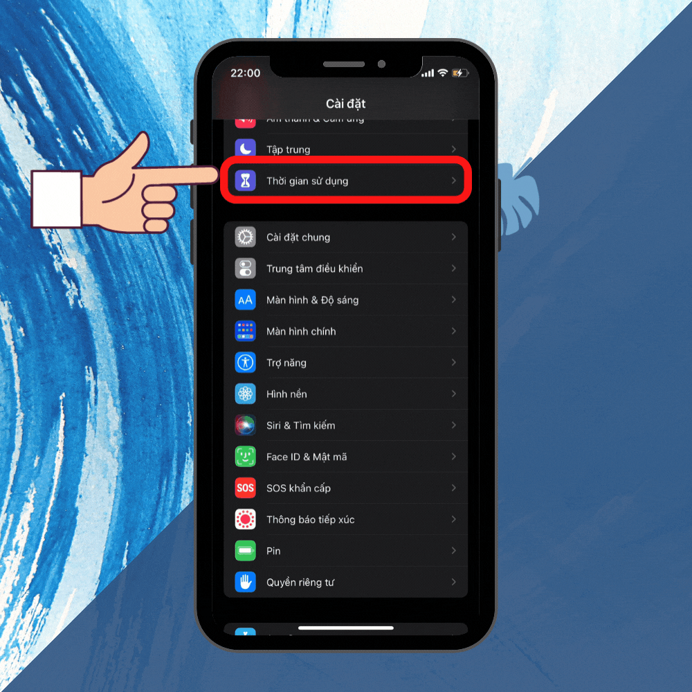 Đóng tính năng Content and Privacy Restrictions bước 1