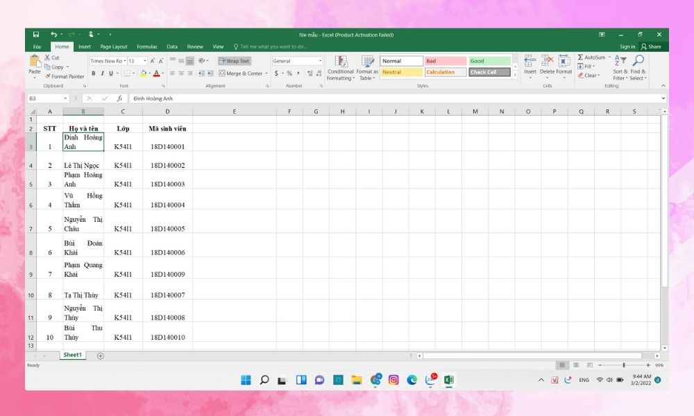 Cách xuống dòng trong Excel bằng Justify bước 4