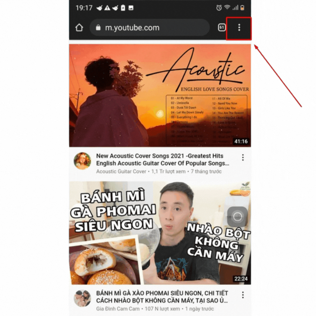 Cách xem youtube khi tắt màn hình trên trình duyệt Chrome - bước 1