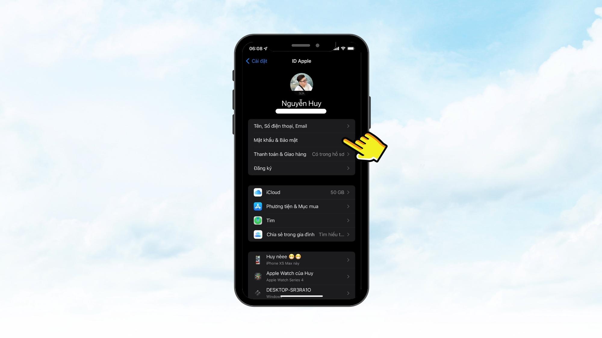 Bật tính năng xác thực hai yếu tố- Mẹo bảo mật iPhone - Bước 2