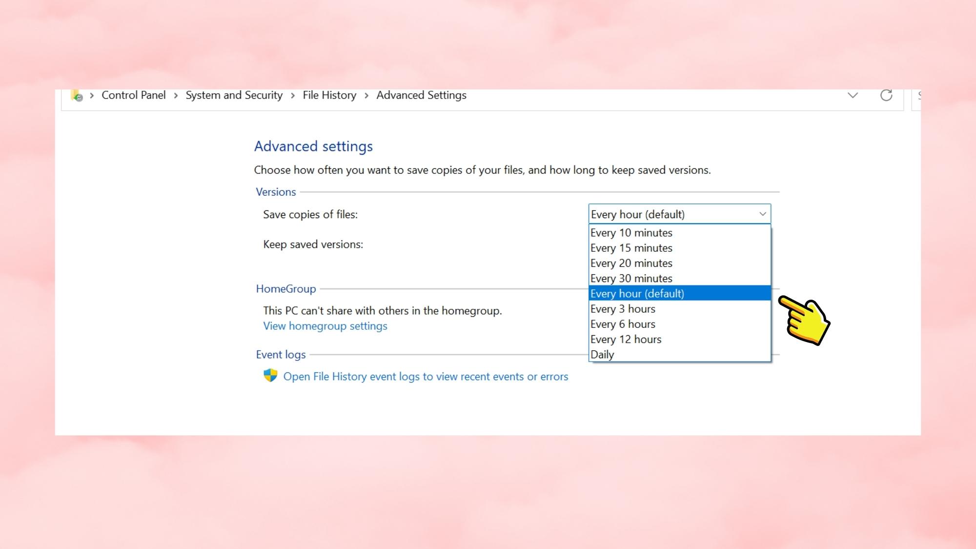 Cách sao lưu dữ liệu trong file File History của Windows - Bước 5