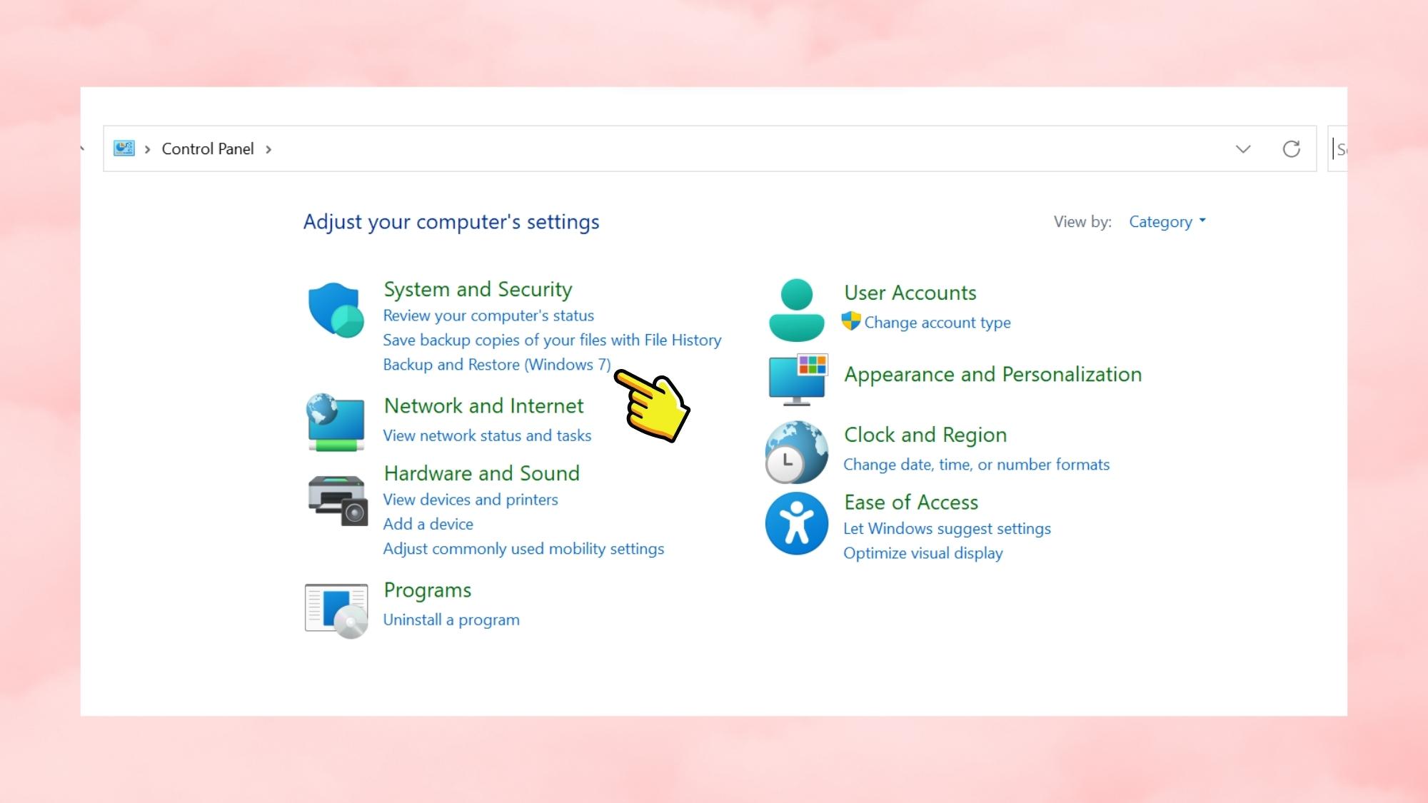 Tạo dữ liệu file Backup ngay trên Windows - Bước 1