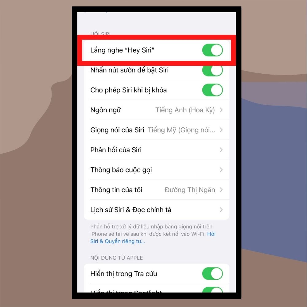 Hướng dẫn cách bật Siri bước 3