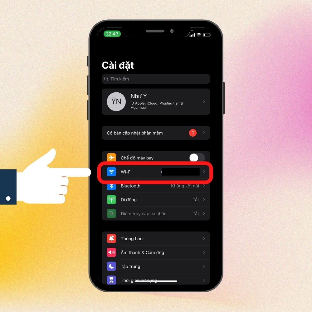 Kết nối WiFi tự động bước 1
