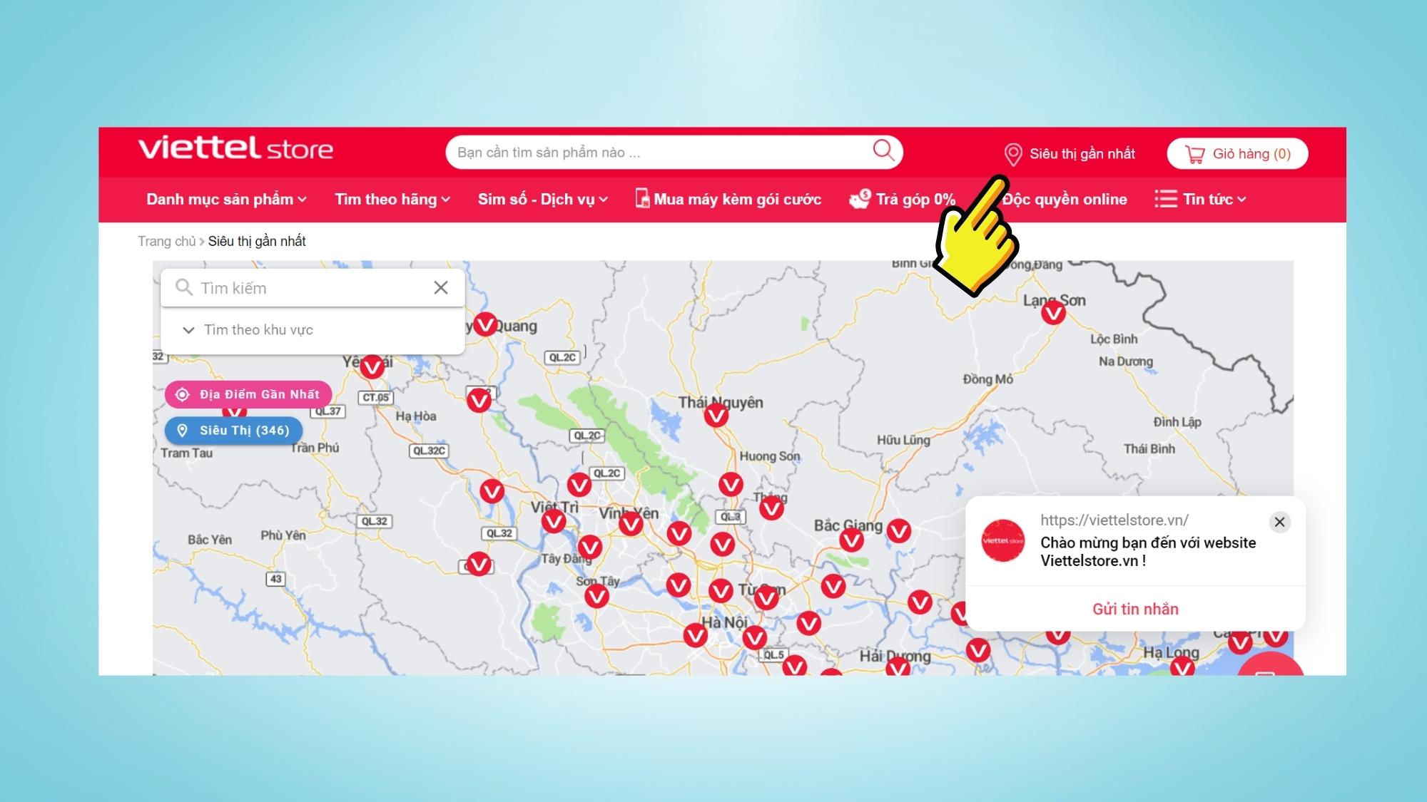 Mua trực tiếp tại hệ thống Viettel Store, đại lý phân phối sim Viettel - Bước 1