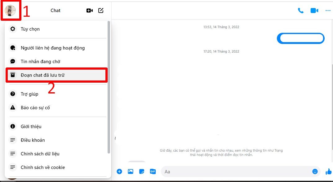 Cách lấy lại tin nhắn đã xóa trên Messenger bước 1
