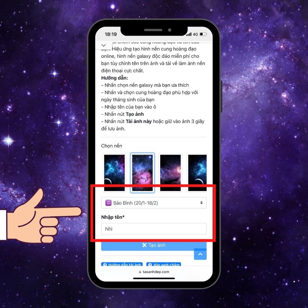 Cách tạo hình nền 12 cung hoàng đạo bước 2
