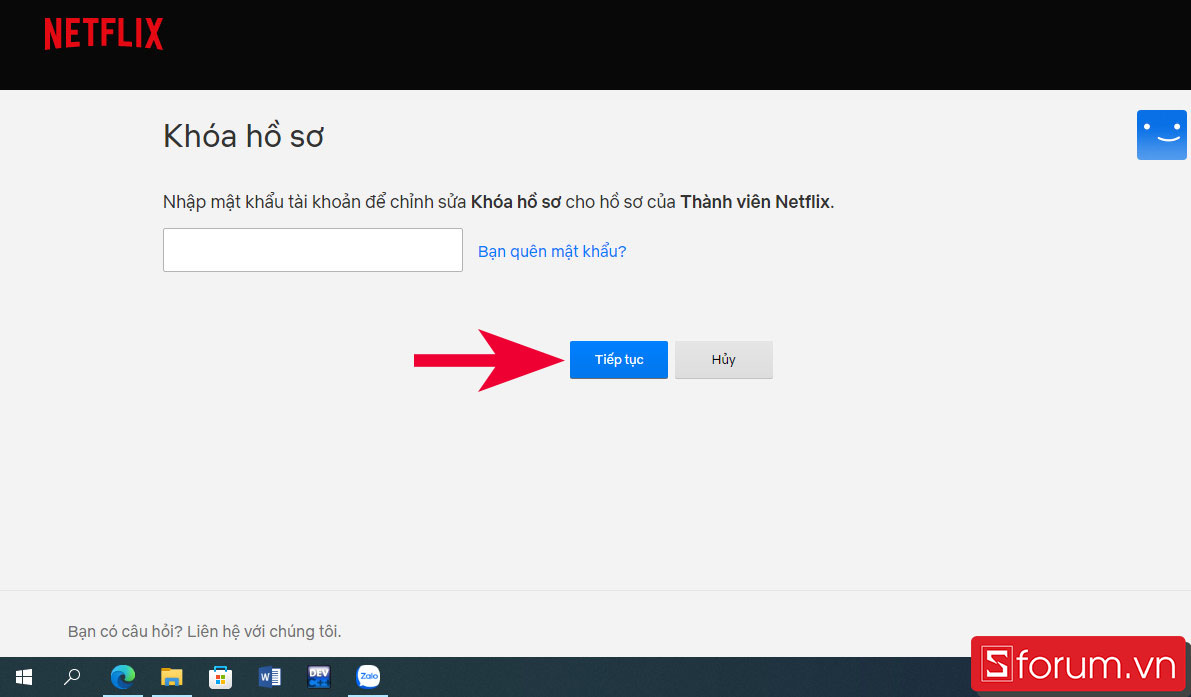 Khoá hồ sơ Netflix - bước 3