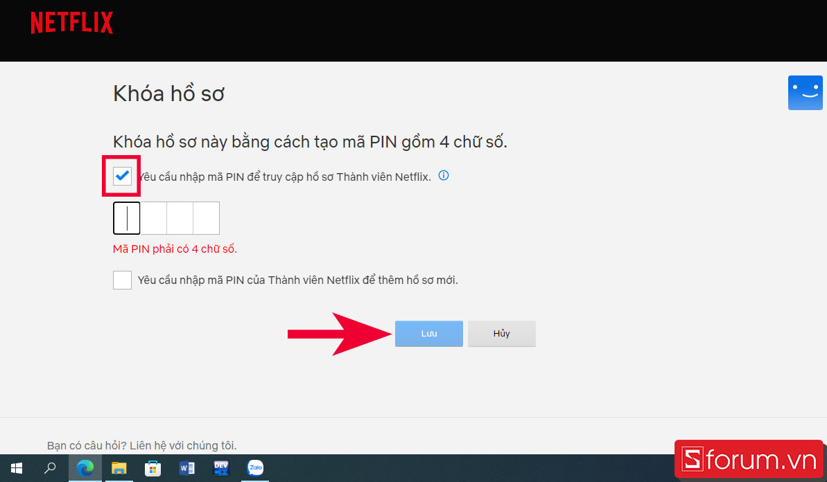 Khoá hồ sơ Netflix - bước 1