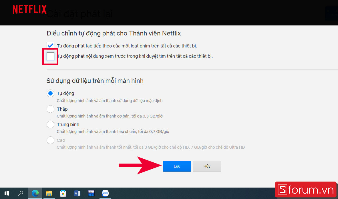 Vô hiệu chức năng phát tự động trên Netflix - bước 3
