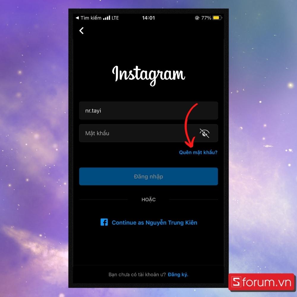 Cách lấy mật khẩu Instagram trên điện thoại - Bước 1 